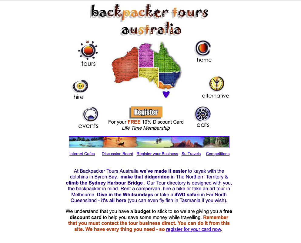 Backpacker Tours in August 2000